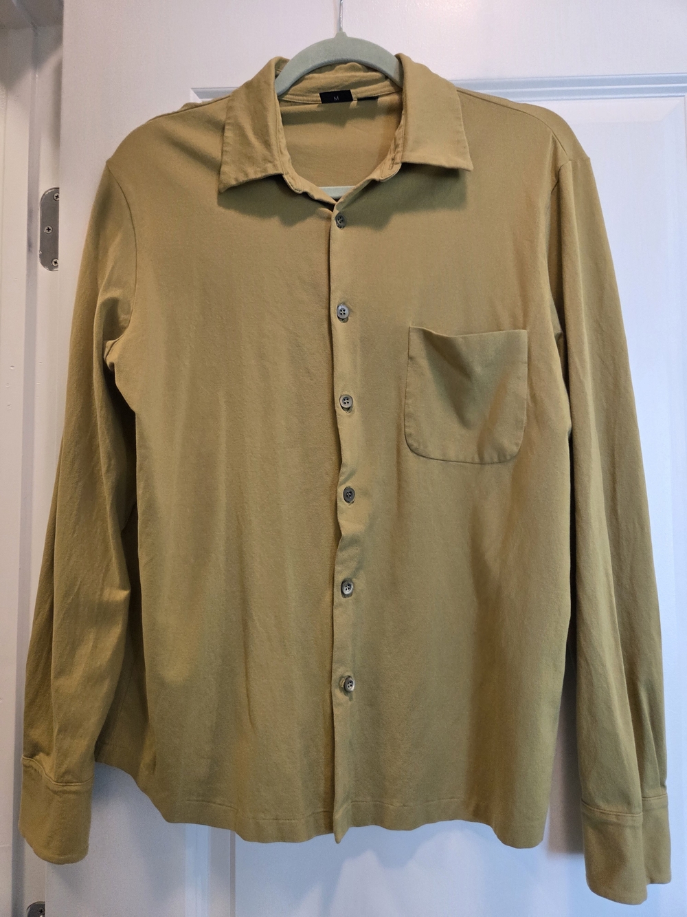 Hugo Boss Mercerised Cotton Olive Green Button-Up Shirt Medium